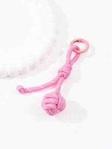 1 pieza Colgante de nudo de cuerda tejida colorida, diseño de nudo hecho a mano de cuerda de nailon, mosquetón ligero y duradero para exteriores, esquema de color dopamina fresco, accesorio versátil para bolso - Multicolor - Ver 4