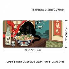 1个大号电竞游戏鼠标垫，猫咪拉面可爱图案，防滑可水洗橡胶底大号桌面垫办公桌配件 - 查看 13