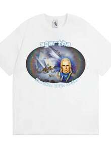 blusas para mujer Agartha The Land Down Under Meme T Shirts Men Women Gothic Vintage Short Sleeve T-shirt 100 Cotton Oversized T Shirt Streetwear - Blanco - Ver 1