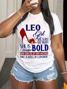 Camisetas gráficas de manga corta para mujer, Camiseta Vibrante Leo, Camiseta casual de manga corta para mujer de talla grande con 
 Camiseta con Gráfico Divertido de Leo, Regalo Perfecto de Navidad y Cumpleaños para Mujeres Leo, Camiseta Zodiacal para Todas las Temporadas, Gran Energía de Leo, Camisetas Vintage para Chicas Leo de Agosto. - Blanco - Ver 7