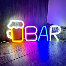 1 pieza Letrero de neón de bar, alimentado por batería o USB, tamaño 35.5x144.5cm/13.9x5.7in, adecuado para cumpleaños, bar, pub, patio, propuesta, aniversario, graduación, sala de juegos, Día de San Valentín, Día de la Madre, Día del Niño, Navidad y otras decoraciones de fiesta y decoración del hogar - Blanco - Ver 6