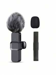 Professional Wireless Lavalier Microphone Suitable For Smartphones, Plug And Play Wireless Microphone For Video/Audio Recording, Lapel Microphone For Interviews/Vlogs/Teaching - Black - View 15