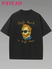 Camiseta de Algodón Payeah con Diseño Divertido de Vincent Van Gogh - Negro - Ver 9