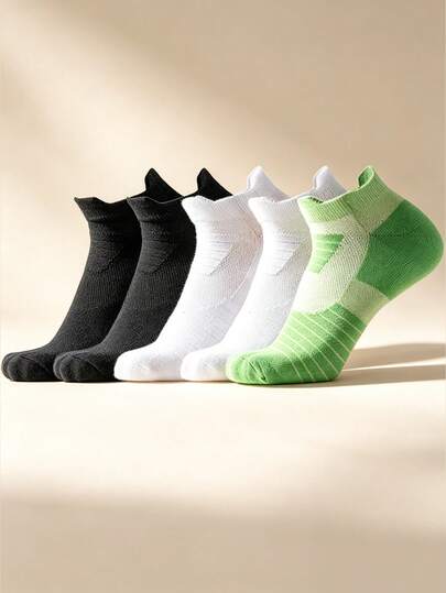 5 Pairs Unisex Personalized Creative Short Socks, Comfortable Soft Fine Tube Socks, Suitable For Home, Leisure, Sports, Applicable For Men And Women, Students