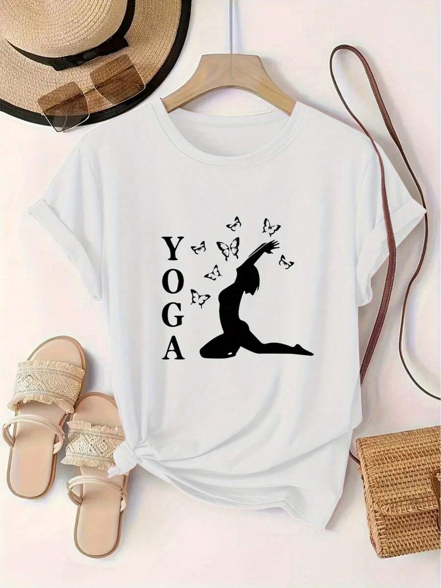 Camiseta de Mujer 100% Algodón Puro, Estilo Bohemio, con Estampado Floral Artístico, Casual, Básica, de Manga Corta, a la Moda. Camiseta de Mujer con Patrón Vintage Bohemio, 100% Algodón, Suave, Transpirable, Cuello Redondo, Manga Corta, Estilo Boho Urbano. - Blanco - Ver 1