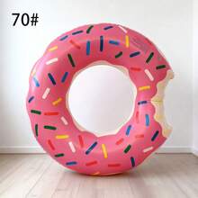 Pink Donut Print Inflatable Swimming Ring, Cute Colorful Sprinkle Pool Float, Essential For Summer - Pink - View 8