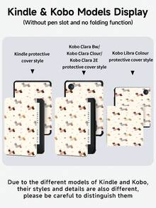 圆点、领结和贵宾犬图案保护套，兼容 iPad Air 8(M4)2026(11 英寸)、Air 4/5 10.9 英寸、7/8/9 代 10.2 英寸，内置笔槽，兼容三星 Tab S6 10.4 英寸，兼容 Kindle 第 11 代 (2022/2024)、Kindle Clara 2E、Clara Colour、Clara BW (6 英寸) 和 Libra Colour (7 英寸)，可爱少女风时尚设计，平板电脑桌面装饰，生日和节日礼物。 - 彩色 - 查看 9