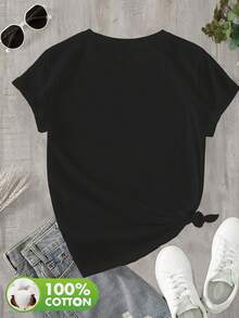 Soft Wo's Slim-Fit, Flattering T-Shirt Is Made From 100% Pure Cotton. This Fabric Is Soft Against The Skin, Breathable, And Moisture-Wicking, Ensuring Comfort Without Feeling Stuffy. The Gart Features A Vibrant Watercolor Design Of Birds Perched On A Branch. - 黑色 - 查看 3