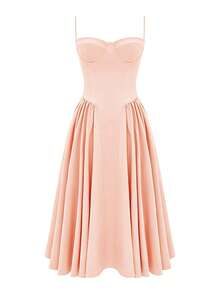 Vestido largo elegante de tirantes, estilo europeo y americano, nueva colección primavera-verano 2026, diseño sensual para mujer - Rosa - Ver 6