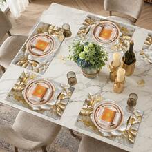 1 pieza Mantel individual de lino, tapete para desayuno, posavasos de café, base para tazón, elemento moderno, accesorio de cocina, fácil de limpiar, apto para el hogar, restaurante, decoración del comedor, regalo festivo, regalo para amigos, juego de múltiples piezas - Multicolor - Ver 3