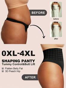 1pc Women's Tummy Control Butt Lift Waist Trainer Shaping Panties PAUKEE - Black - View 2