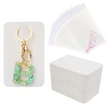 100pcs Keychain Display Cards With Self-Sealing Bags, Keychain Card Storage Box, For Displaying Keychain Cards, Jewelry Packaging Supplies - 100Pcs - View 6