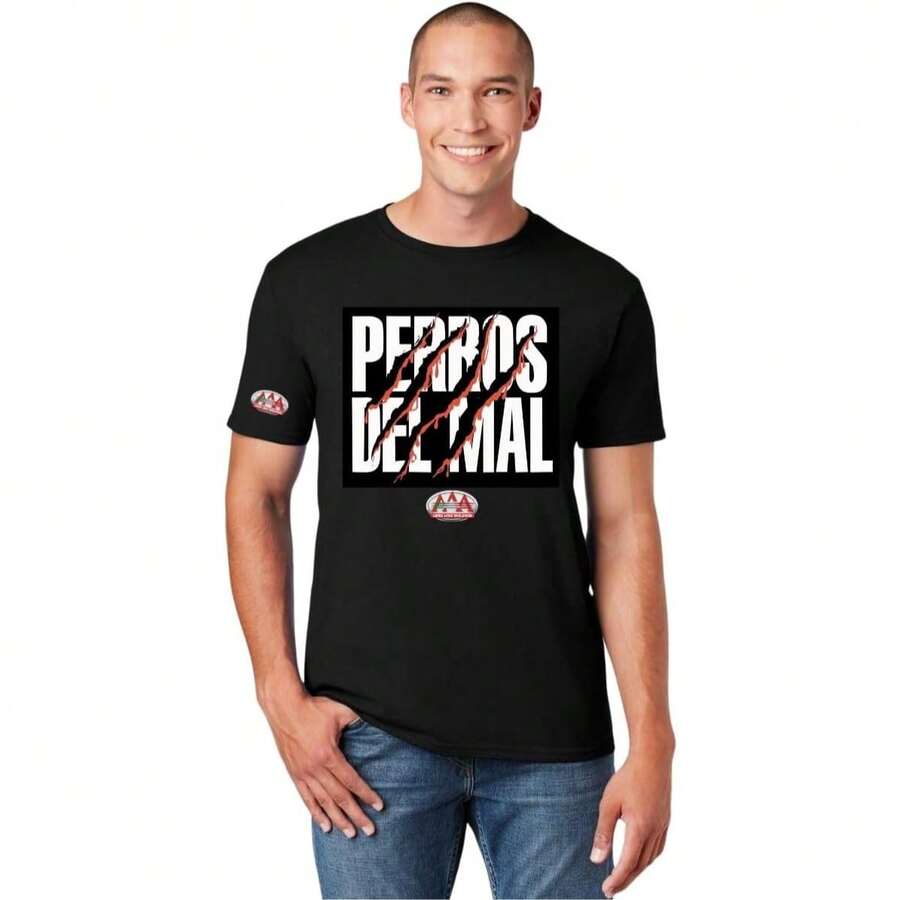 AAA Lucha Libre Playera Original Hombre Perros del Mal1 - Negro - Ver 1
