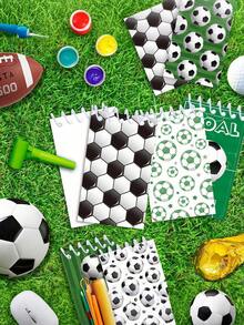 16pcs Football Themed Stationery Set, Including Football Pattern Notebook, Retractable Ballpoint Pen, Portable Spiral Notebook, Tear-Off Student Notebook, Suitable For School, Classroom Rewards, Office, Football Themed Events, And Men's Party Gifts (Random Assorted Styles) - Football Portable Notebook Set - View 9