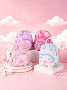 Dieser neue 1 Stück Pailletten-Rucksack hat eine Schleifenverzierung, ein lässiges aber stilvolles Design, einen Reißverschluss und verstellbare Schultergurte. Perfekt für den täglichen Gebrauch, Reisen und Einkaufen, er hält Ihre Essentials leicht. Ein vielseitiges Stück, dieser Modeliebhaber passt zu verschiedenen Stilen und Anlässen, wodurch er sehr anpassungsfähig ist. Er eignet sich auch hervorragend als Geschenk für Freunde. - Verschiedenfarbig - Übersicht 1
