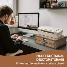 Desktop Drawer Storage Cabinet, File Storage Cabinet With Drawers, Suitable For Office Study, Printer Area, And Desktop Organizer For Handmade Items - Marrón - Ver 2