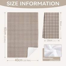 MEMNUN Conjunto de 2 panos de prato de microfibra super macios com estampa geométrica xadrez bege, 40 x 60 cm (15,75 x 23,62 pol.), ideais para decoração de cozinha, preparo de alimentos, chá e outras refeições. Laváveis à máquina, perfeitos para sala de jantar, cozinha, uso diário e como presentes. Ideais para todas as estações do ano. - Multicolorido - Ver 3