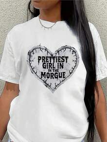 Camiseta de manga corta de poliéster con estampado de corazones: la prenda más elegante de la colección Morgue. Ligera y duradera, adecuada para el hogar, cafeterías o uso casual en la calle, ofreciendo tanto comodidad diaria como un toque de moda.blusa casual mujer - Blanco - Ver 7