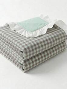 1pc/2pcs Mint Chocolate Tone Small Checkered Pillowcase (Pillow Insert Not Included), Comfortable And Breathable Polyester Fiber Material, Suitable For All Seasons, Can Be Used For Bedroom Scenes, Home Decor, Simple And Classic Style, Checkered Pillowcase, Mint Chocolate Aesthetic, Comfortable Bedding, Classic Decoration, Bedroom Essentials, Popular Home Style - Multicolor - View 6