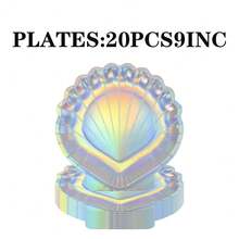 50PcsHolographic Laser Asymmetrical Shell Shaped Paper Plates Set, Disposable Party Tableware Wholesale, Perfect For Birthday Party, Wedding, Baby Shower, Gender Reveal, Bridal Shower, Anniversary, Graduation And Bachelorette Party Supplies - View 11