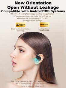 1pc AI Translation Open-Ear Wireless Headphones, Equipped With Full-Color Smart Touch Screen, HiFi Surround Sound, Long Battery Life, Leak-Proof Directional Audio, Ultra-Low Latency, Voice Assistant, Call & Photo Control, Suitable For Travel & Sports - View 9