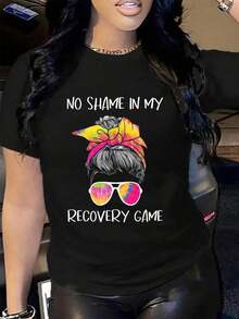 100% Algodón No Shame In My Recovery Game - Camiseta de Aniversario de Sobriedad AA NA para Hombre y Mujer, Suave y Transpirable, Estilo Clásico, Moda de Verano, Estampada, Manga Corta - Negro - Ver 4