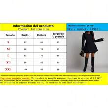 Vestido mini manga larga cuello redondo con lazo y cintura marcada - Blanco - Ver 4