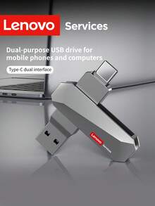 Lenovo E510 Type-C + USB 3.2 Dual Port OTG Flash Drive, 32GB 64GB High Speed USB Stick Compatible With Android Phones, Computers, Laptops, Mac, Car Audio - View 3