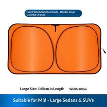 1PC Car Windshield Sun Shade (UV Protection & Heat Insulation) - Foldable For Easy Storage, Effectively Blocks Harmful UV Rays, Prevents Interior Fading And Cracking, Universal Fit For Most Car Models, Made Of Durable Reflective Material, Quick Installation With Compact Design - Sunshade - View 4