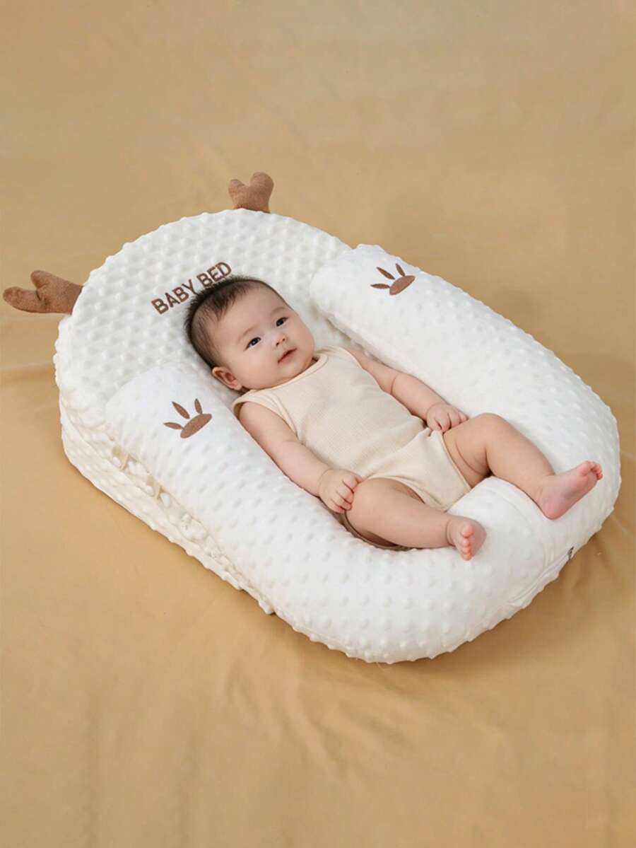 3pcs Set, Anti-Spit Design, Comfortable Infant Recliner, Detachable Upper & Lower Cover, Newborn Baby Bed, Baby Sleeping Nest, Convenient Baby Crib, Baby Cradle - Multicolor 1 - View 1