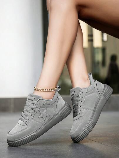 Unisex Casual Sneakers, Low-Top Anti-Slip Wear-Resistant Suede Elevator Shoes