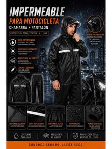 Trajes de lluvia impermeables para hombres y mujeres perfecl con tiras reflectantes llamativas y Pantalones XXXXL - A - Ver 6
