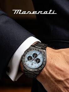 Maserati 30m Waterproof Stainless Steel Quartz Watch, Minimalist Business Casual Men's Analog Wristwatch, R8873652004 - Champagne - View 3