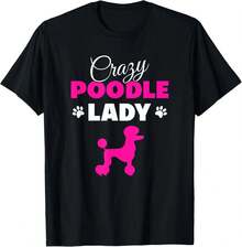 Camiseta de Poodle para amantes de perros, para mujeres, niñas y niños, unisex, en negro y blanco, ideal para regalo. - Negro - Ver 1