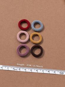 100pcs/Pack Small Elastic Hair Ties, Girls Colorful Rubber Bands For Ponytail, Solid Color Casual Cute Spandex (Stretch) Hair Accessories, Suitable For All Seasons - Multicolor - View 5