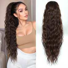 Pelucas para mujer, peluca de cola de caballo con clip de garra para comercio exterior, cabello largo y rizado para mujer 99j, cola de caballo alta y esponjosa con ondas de agua y rizos de lana,  al por mayor del fabricante. - Abuela Gray - Ver 4