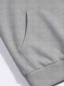 Women's Kangaroo Hoodie With Cat Face Print On Hood, Eyes And Ears, With Pocket And Hood, Premium Coat, Warm Fleece Sweatshirt - 淺灰色 - 查看 4