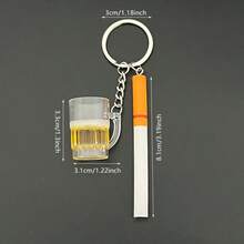 1 chiếc cốc bia, thuốc lá, móc khóa mô phỏng độc đáo, quà tặng hài hước cho Ngày của Cha, bạn trai, anh trai. - Nhiều màu - Xem 3
