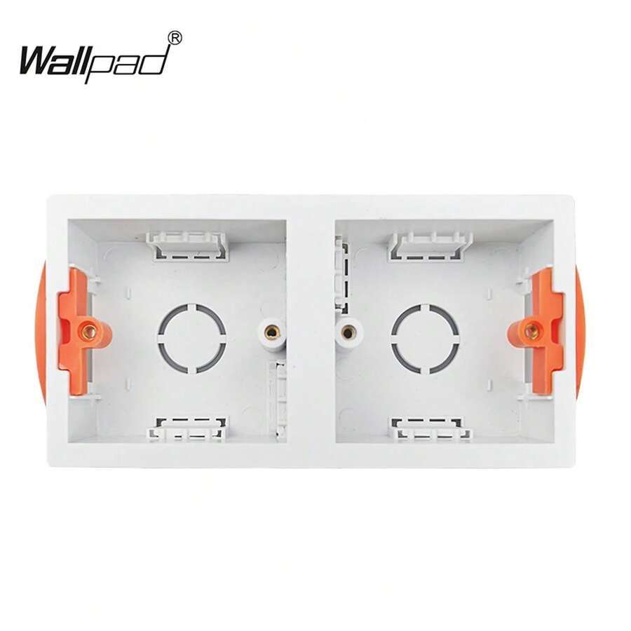 1 And 2 Input Drywall Switch And Socket Junction Box, 35mm Depth, UK Standard Wiring Box, Drywall Repair Box, Wall-Mounted Wiring Box, Pre-Flush Box For Plug - White - View 1