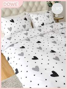 Bộ 2/3 món, 100% Polyester, Bộ ga trải giường mềm mại và thoáng khí (1 ga trải giường, 1/2 vỏ gối), Không kèm ruột chăn, Bộ chăn ga gối kiểu dáng hiện đại dùng được cả bốn mùa - Nhiều màu - Xem 2
