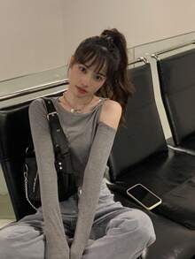 Women Tops - Grey - View 4