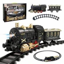2027 New Year Gift Trackable Music Train, Children's Electric Track Car Toy, Retro Mini Train, Electric Vehicle Toy, New Cheap Small Train, Gift For Children's Day, Birthday Gift, Gift Packaging - Black - View 14