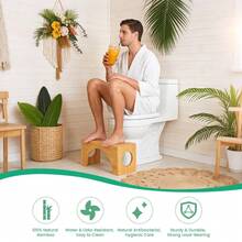 WARMTOBABY Adjustable Toilet Stool Ergonomic Bathroom Footrest 9 Inch Space Saving Commode Squatting Stool For Adults Home Bathroom Essentials - Wood Color - View 4