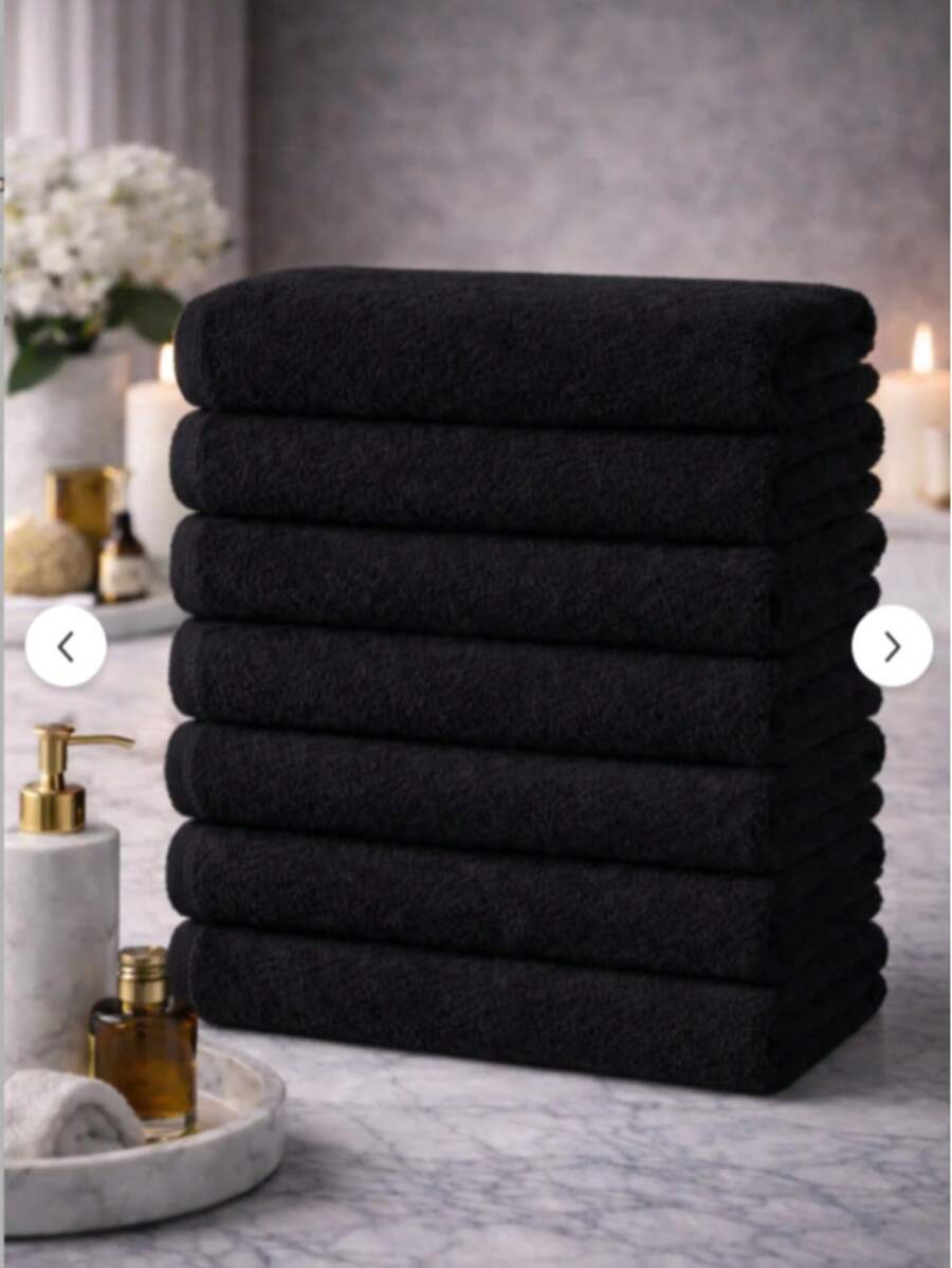 8-Piece Bath Towel Set 50x90 | Soft Cotton Spa & Hotel Towel - Black - View 1
