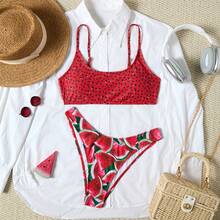 Nuevo y popular bikini estampado, sexy, ajustado, sin tirantes, sin espalda, de cintura alta, ideal para vacaciones, puro y seductor. - Traje de baño de dos piezas popular en el mercado internacional - Ver 7