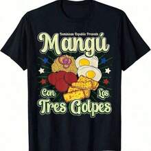 Comida Favorita de la República Dominicana Mangú Con Los Tres Golpes Camiseta, Ropa Deportiva Casual, Athleisure, Streetwear, Cómoda y Suave, Tejido Transpirable, Ligera, Corte Relajado, Diseño Clásico, Estilo Atemporal, Conjuntos de Verano para Mujer, Conjuntos de Primavera para Mujer, Ropa de Verano, Mujer para el Día de San Patricio, Primavera, Conjuntos de Primavera, Primavera, Ropa Vintage para Mujer, Blusas de Verano para Mujer, Blusas para Mujer, Ropa de Mujer, Ropa de Primavera, Blusas Lindas para Mujer, Blusas Lindas para Mujer, Conjuntos de Vacaciones para Mujer, Conjuntos de Verano para Mujer, Conjuntos de Verano, Conjuntos de Playa - Negro - Ver 1