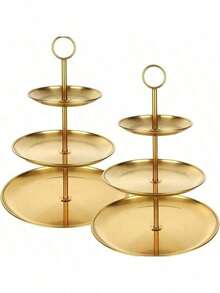 3-Tier Stainless Steel Fruit & Dessert Display Stand - Elegant Round Serving Tray For Home Kitchen Bakery Hotel Banquet Food Presentation Durable Metal Multi-Layer Storage Holder Stylish High-End Photo Prop - View 9
