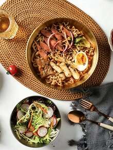Golden Stainless Steel Small Salad Bowls - Scratch-Resistant And Durable, Round Suitable For Fruit And Cold Noodles - Perfect Choice For Home Kitchen And Restaurant - Christmas Gifts - Multicolor - View 4