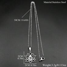 中空瑜伽蓮花 OM 符號不鏽鋼吊墜項鍊，適用於女性與男性，靈氣療癒靈性鍊條護身符飾品 - 項鍊 - 查看 6
