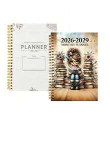 2026-2029年四年月历/计划本，主题设计，适合女性读者，包含年度计划、月份标签和48个月日历。 - A5 - 查看 4